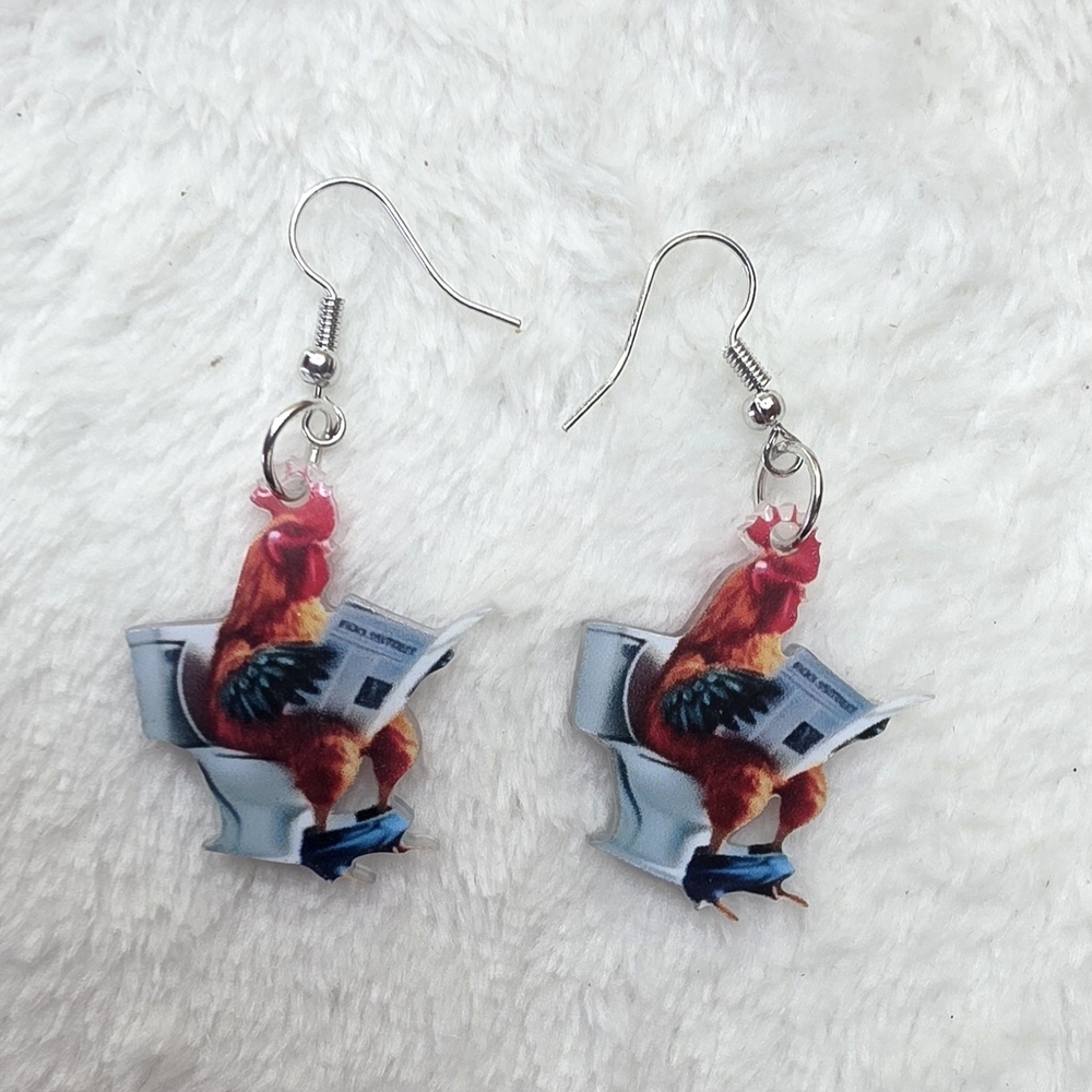 Quirky Rooster Earrings